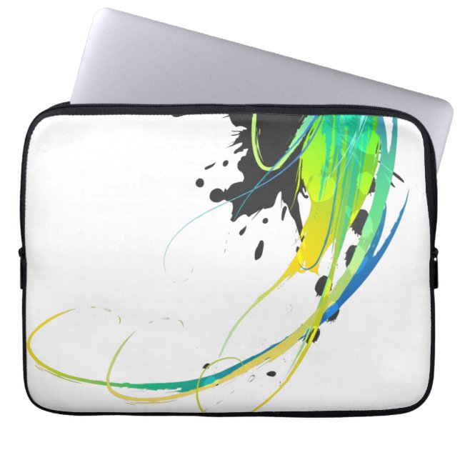 Abstract cool waters Paint Splatters Laptop Sleeve (Front)