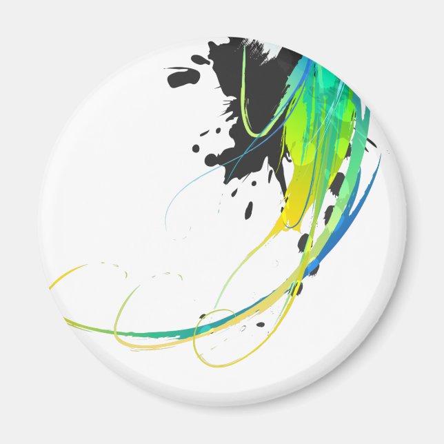 Abstract cool waters Paint Splatters Magnet (Front)
