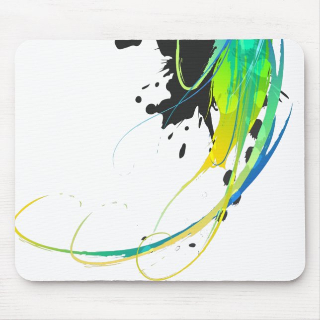 Abstract cool waters Paint Splatters Mouse Mat (Front)