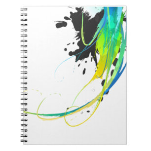 Abstract cool waters Paint Splatters Notebook