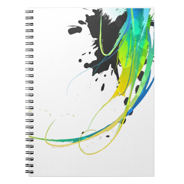 Abstract cool waters Paint Splatters Notebook (Front)