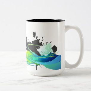 Abstract cool waters Paint Splatters Two-Tone Coffee Mug