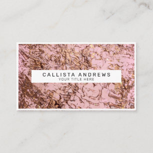 Abstract Copper Blush Pink Acrylic Painting Business Card