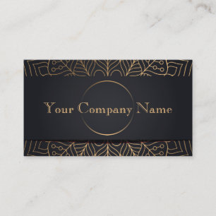 Abstract Copper Leaves - Charcoal Business Card