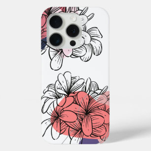 'Abstract Coral Floral' iPhone 15 Pro Case