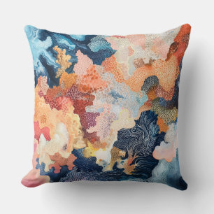 Abstract coral pattern for marine decor🌿 cushion