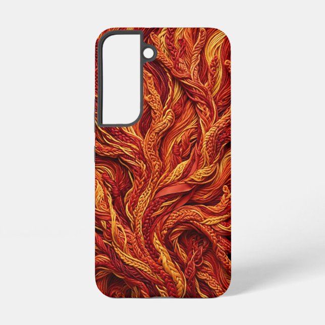 Abstract Coral Reef Fire Red Thread Samsung Cases (Back)
