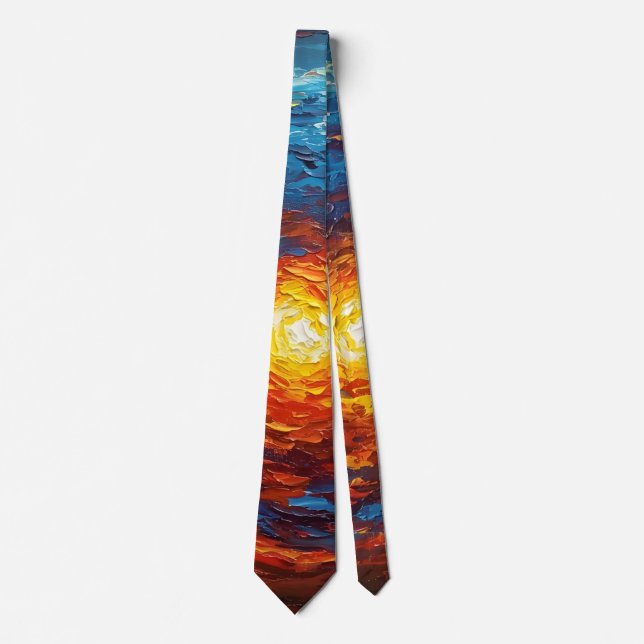 Abstract Core - Painterly Style Vibrant Art Tie (Front)