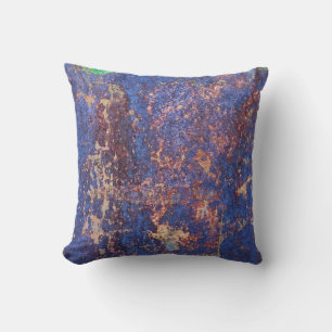 Abstract corroded colourful rusty metal background cushion