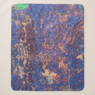 Abstract corroded colourful rusty metal background sherpa blanket
