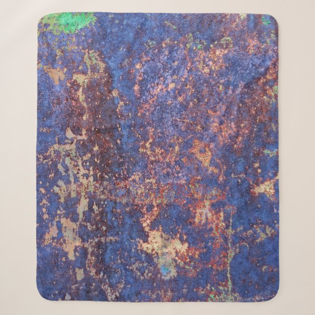 Abstract corroded colourful rusty metal background sherpa blanket (Front)