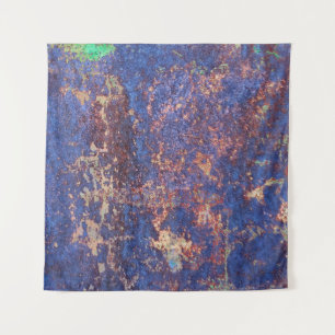 Abstract corroded colourful rusty metal background tapestry