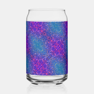 Abstract cosmic damask pattern can glass
