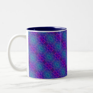 Abstract cosmic damask pattern Two-Tone coffee mug