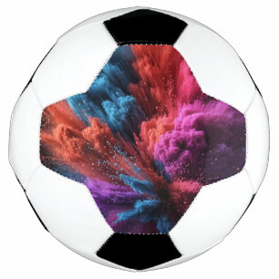 Abstract Cosmic Explosion Colourful Galaxy Art Football