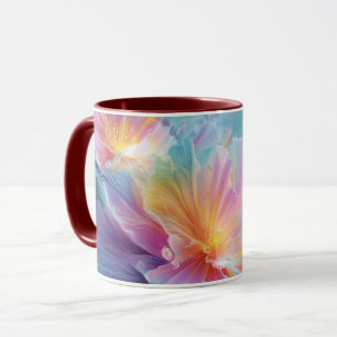 Abstract cosmic floral explosion in pastel mug