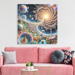 Abstract cosmic harmony with mandala energy canvas print