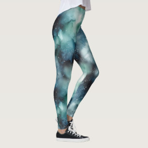 Abstract Cosmic Landscape Pattern Leggings