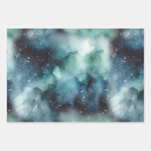 Abstract Cosmic Landscape Pattern Wrapping Paper Sheet