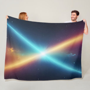 Abstract Cosmic Light Energy Glowing Space Fleece Blanket