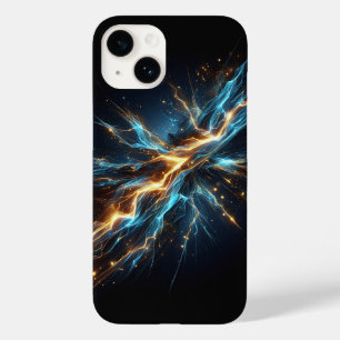 Abstract Cosmic Lightning Bolt - Electric Blue and Case-Mate iPhone 14 Case