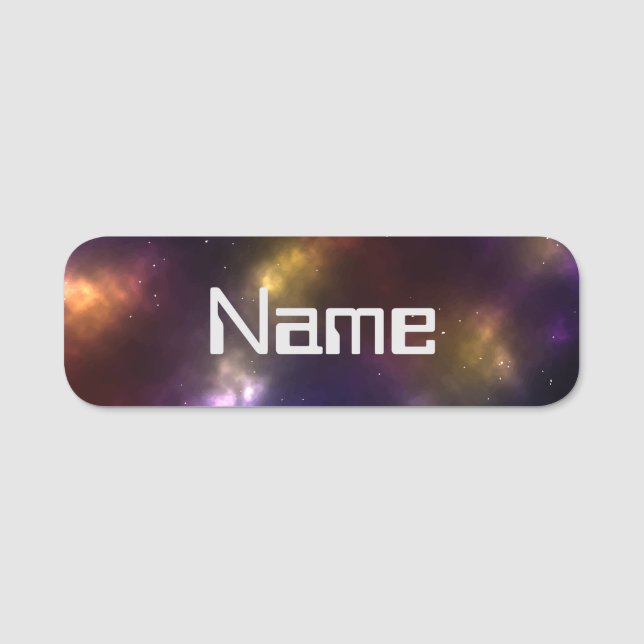 Abstract Cosmic Space Constellations Design Name Tag (Front)