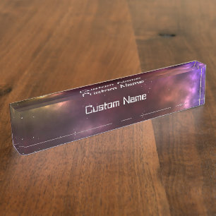 Abstract Cosmic Space Constellations Design Nameplate