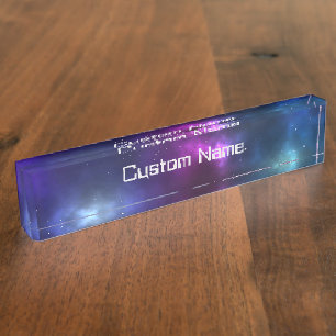Abstract Cosmic Space Constellations Design Nameplate