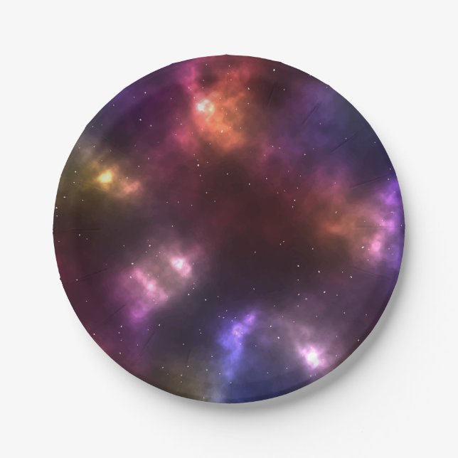 Abstract Cosmic Space Constellations Design Paper Plate (Front)