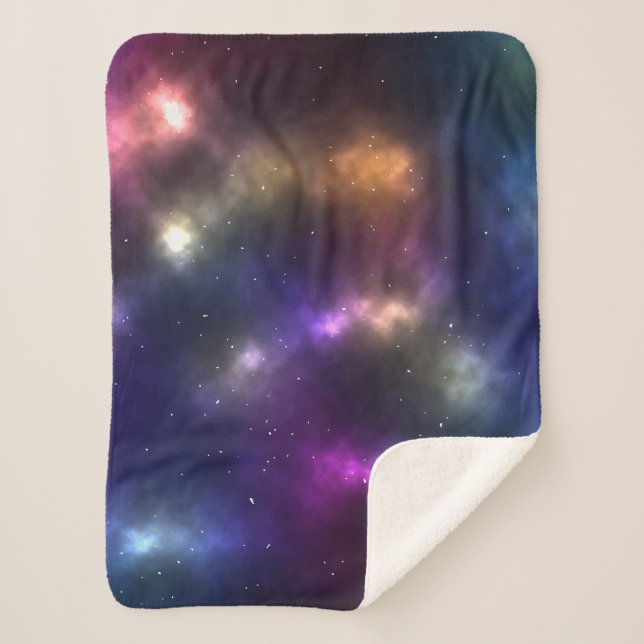 Abstract Cosmic Space Constellations Design Sherpa Blanket (Front)