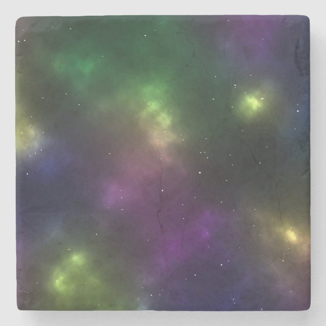 Abstract Cosmic Space Constellations Design Stone Coaster (Front)