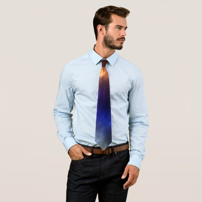 Abstract Cosmic Space Constellations Digital Art Tie (In Situ)