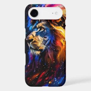 Abstract Cosmic Wildlife Lion Portrait