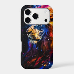 Abstract Cosmic Wildlife Lion Portrait