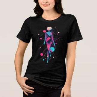 Abstract Cosmic Woman Silhouette Tri-Blend Shirt