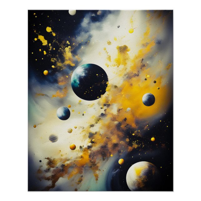 Abstract Cosmos: Planets in Dance Poster (Front)
