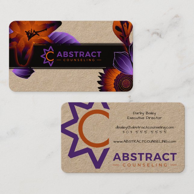 abstract counseling business cards (Front/Back)