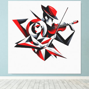 Abstract Couple with Violin Canvas Print