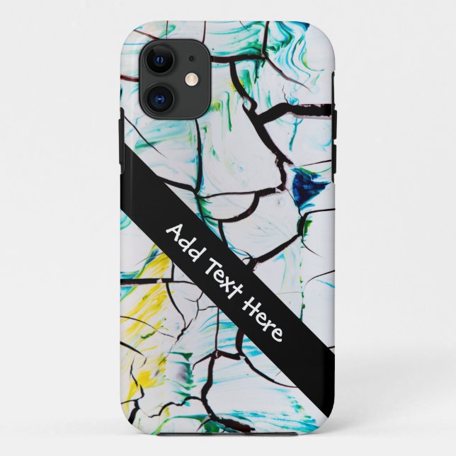 Abstract Cracks in Green Yellow Blue Case-Mate iPhone Case (Back)