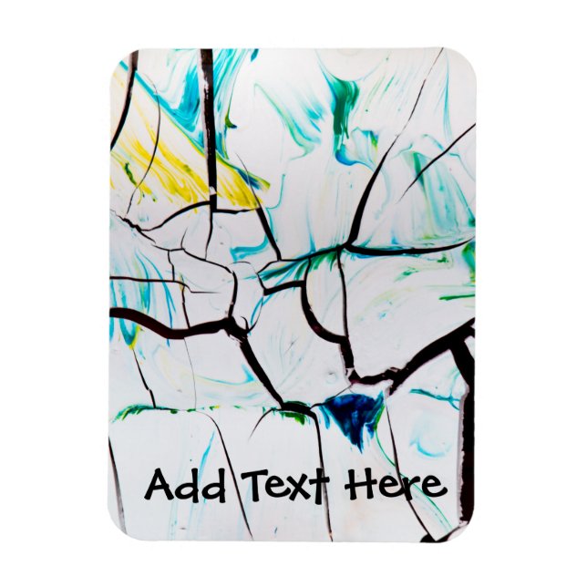 Abstract Cracks in Green Yellow Blue Magnet (Vertical)