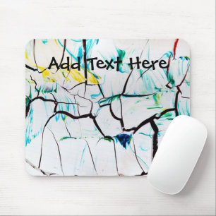 Abstract Cracks in Green Yellow Blue Mouse Mat