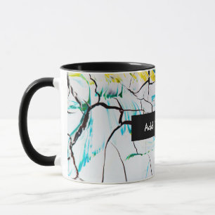 Abstract Cracks in Green Yellow Blue Mug