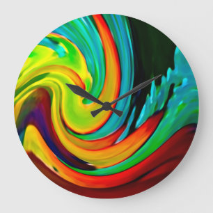 Abstract Crashing Wave Beach House Large Clock