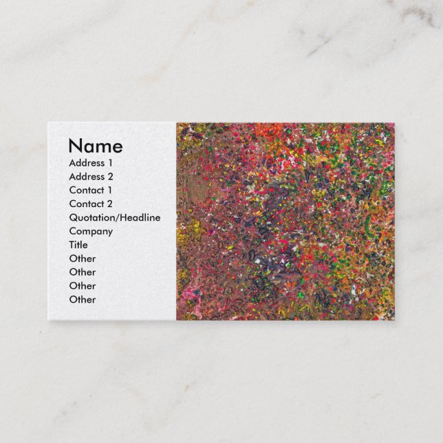Abstract - Crayon - A Genuine Fiasco Business Card (Front)