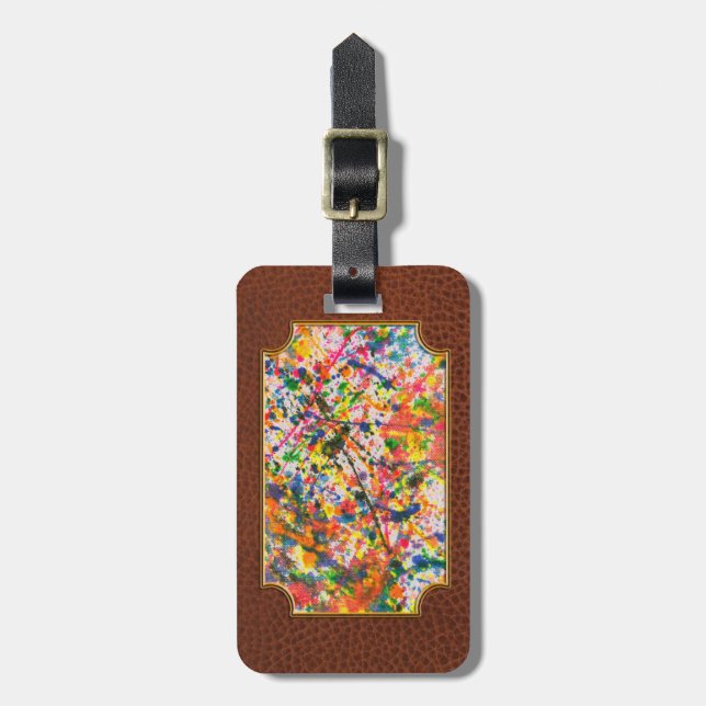 Abstract - Crayon - Mardi Gras Luggage Tag (Front Vertical)