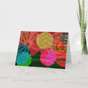Abstract Crazy and Colourful Circles Art Note Card