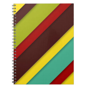 Abstract creative colorful geometric lines notebook