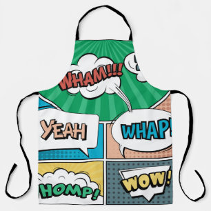 Abstract creative concept comic pop art style blan apron