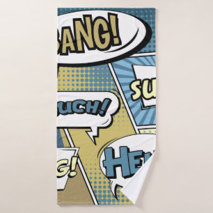 Abstract creative concept comic pop art style blan bath towel