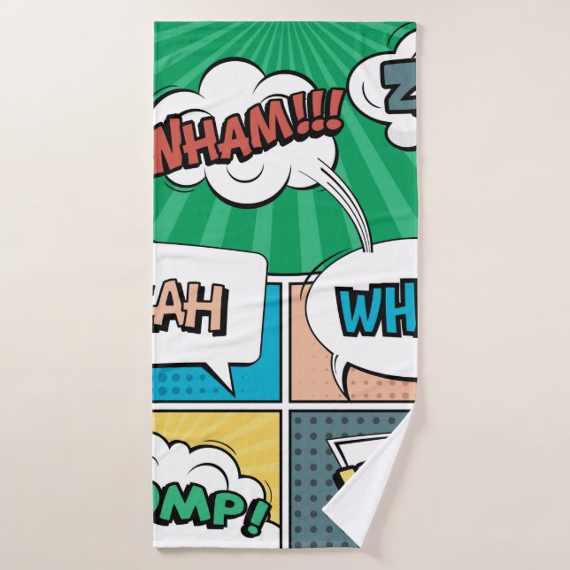 Abstract creative concept comic pop art style blan bath towel (Bath Towel)